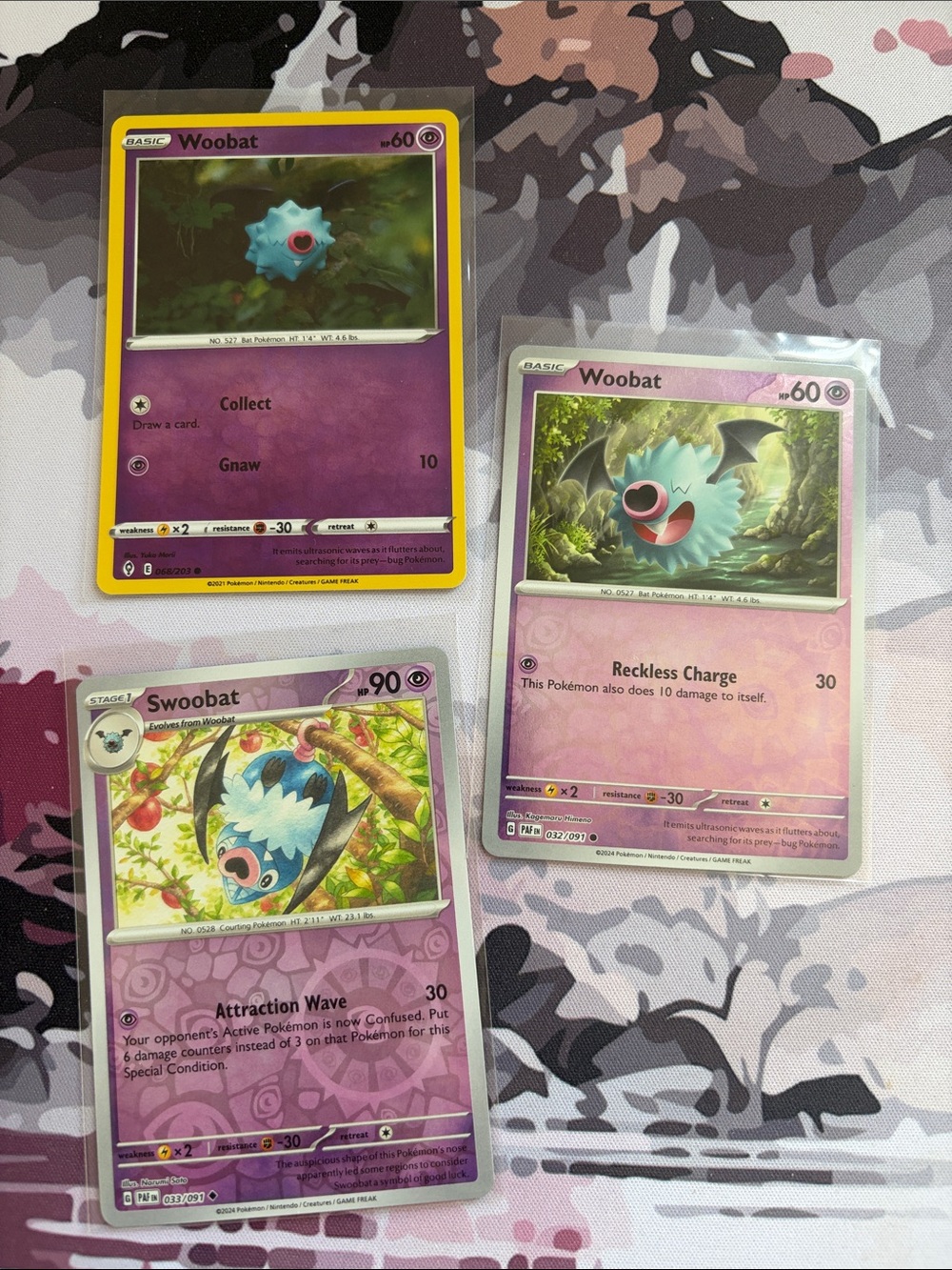 Woobat & Swoobat Pokémon Evolution Reverse Holo Card Lot 🦇 | 3 Cards ✨5/$25✨